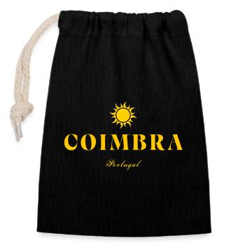 Coimbra Portugal Suncrest Gold - Sac cadeau en coton avec cordon (14 x 20 cm) - noir - Devant