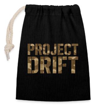 Déclaration de réglage du Camouflage du Projet Drift - Sac cadeau en coton avec cordon (14 x 20 cm) - noir - Devant