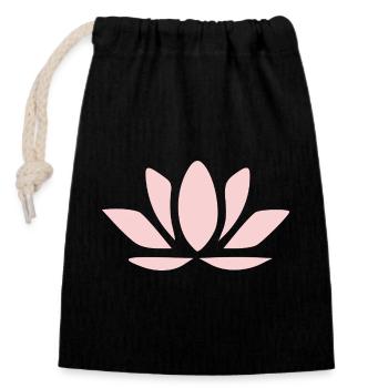 Lotus Flower Lotus Flowers Pastel Flower Blossom Yoga - Closable cotton gift bag (14x20cm) - black - Front