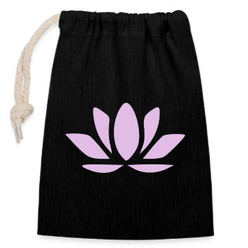 Lotus Flower Lotus Flowers Pastel Flower Blossom Yoga - Closable cotton gift bag (14x20cm) - black - Front