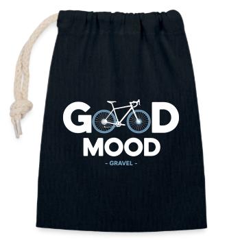 Vélo velo good mood sport cycliste gravel - Sac cadeau en coton avec cordon (14 x 20 cm) - bleu marine - Devant