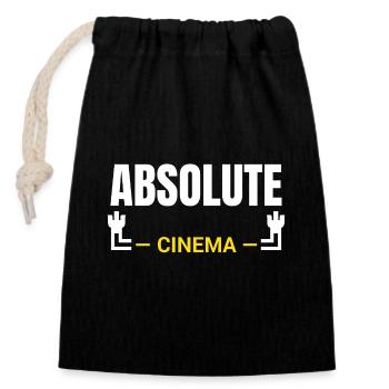 Absolute Cinema Statement - Verschließbarer Geschenkbeutel aus Baumwolle (14x20cm) - Schwarz - Vorne
