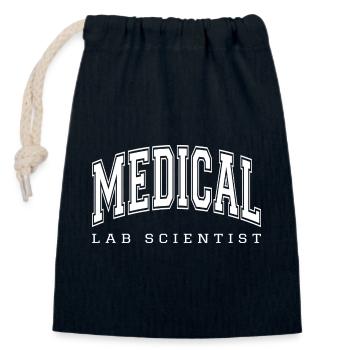 Medical Lab Scientist - Laboratory Tech - Closable cotton gift bag (14x20cm) - navy - Front