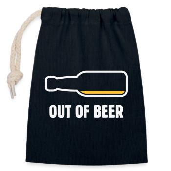 Out Of Beer (Bier / Bierchen / Biertrinker NEG 2C) - Verschließbarer Geschenkbeutel aus Baumwolle (14x20cm) - Navy - Vorne