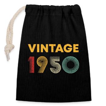 Vintage-Retrolinien von 1950 - Verschließbarer Geschenkbeutel aus Baumwolle (14x20cm) - Schwarz - Vorne