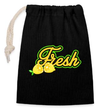 Fresh - Closable cotton gift bag (14x20cm) - black - Front