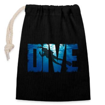 Plongée sous-marine - Sac cadeau en coton avec cordon (14 x 20 cm) - noir - Devant