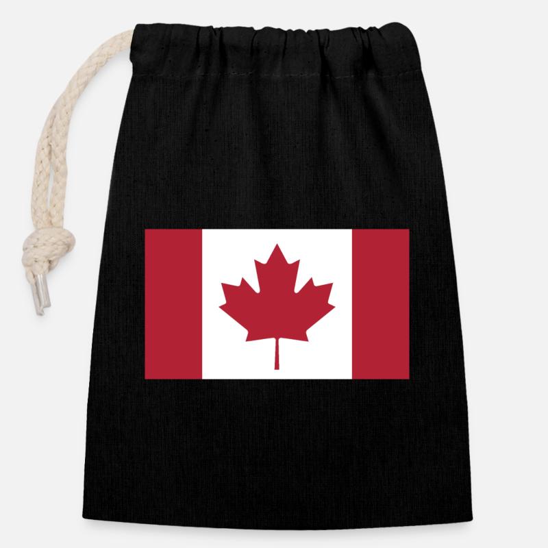 Canada flag phone case - Closable cotton gift bag (14x20cm) - black
