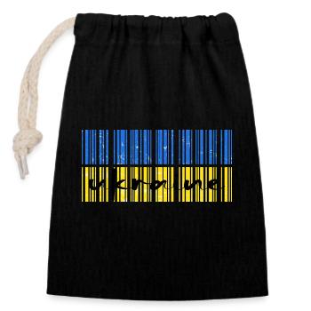 UKRAINE "support kiev" slava ukraini donbass - Closable cotton gift bag (14x20cm) - black - Front