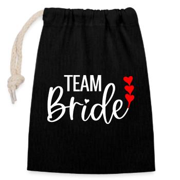 Team Bride I Bachelorettes JGA Wedding - Closable cotton gift bag (14x20cm) - black - Front