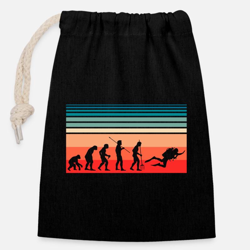 Evolution Diving - Closable cotton gift bag (14x20cm) - black