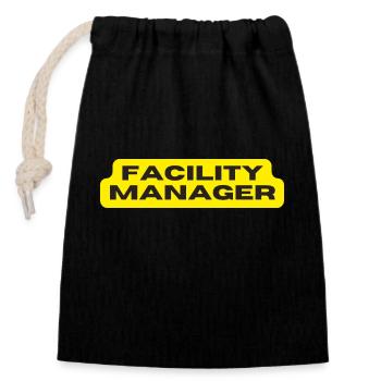 Facility Manager In-house technician Caretaker - Closable cotton gift bag (14x20cm) - black - Front