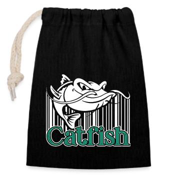 Catfish Catfish Vintage - Closable cotton gift bag (14x20cm) - black - Front