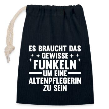 Pflege Pflegekraft AltenPflegerinin - Verschließbarer Geschenkbeutel aus Baumwolle (14x20cm) - Navy - Vorne