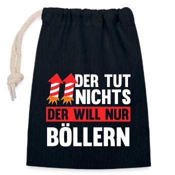 Neujahr Feuerwerk Silvester - Verschließbarer Geschenkbeutel aus Baumwolle (14x20cm) - Navy - Vorne
