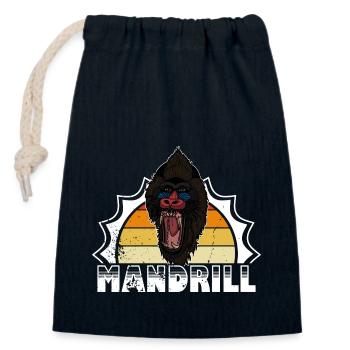 Safari Mandrill Dschungel Zoologe Zoo Biologe - Verschließbarer Geschenkbeutel aus Baumwolle (14x20cm) - Navy - Vorne