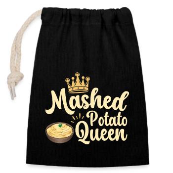 Mashed potatoes Mashed potatoes - Closable cotton gift bag (14x20cm) - black - Front