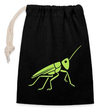 Grasshopper - Closable cotton gift bag (14x20cm) - black - Front