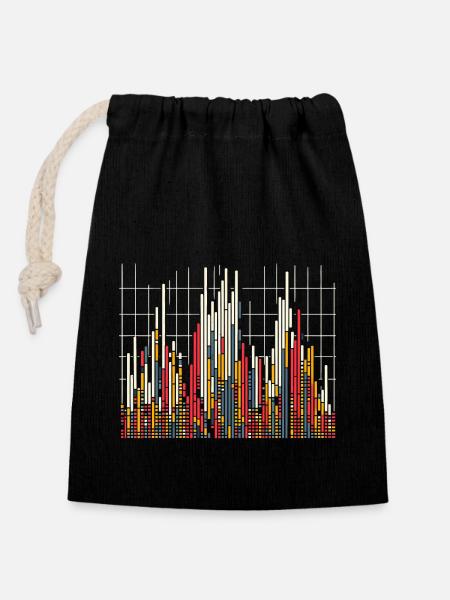 Datenanalyse & Diagramme - Visuelle Geschenkidee - Verschließbarer Geschenkbeutel aus Baumwolle (14x20cm) - Schwarz