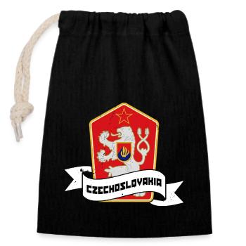 Tschechien Flagge Slowakei Land National - Verschließbarer Geschenkbeutel aus Baumwolle (14x20cm) - Schwarz - Vorne