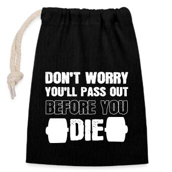 Trainer - Closable cotton gift bag (14x20cm) - black - Front