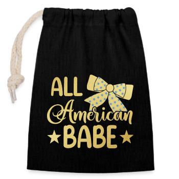 All American Baby 4 juillet - Sac cadeau en coton avec cordon (14 x 20 cm) - noir - Devant