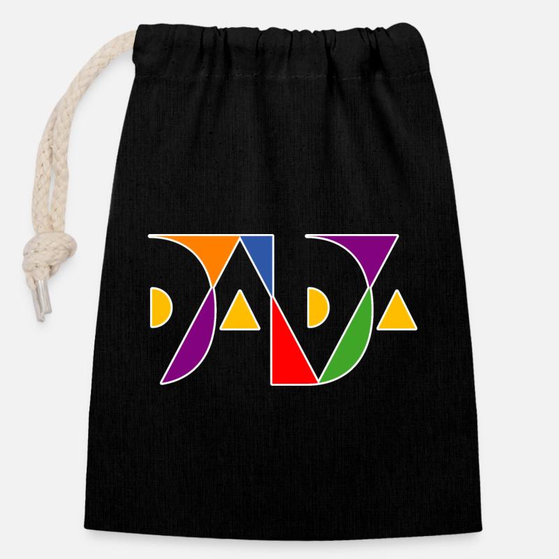 DADA is colorful! - Closable cotton gift bag (14x20cm) - black