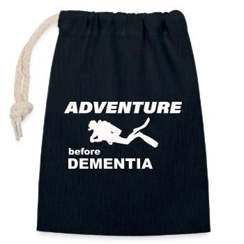 DIVING ADVENTURE - Verschließbarer Geschenkbeutel aus Baumwolle (14x20cm) - Navy - Vorne