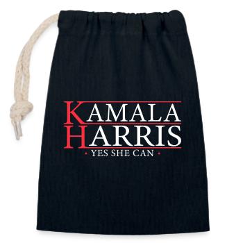 Kamala Yes She Can 2024 - Kamala For President - Closable cotton gift bag (14x20cm) - navy - Front