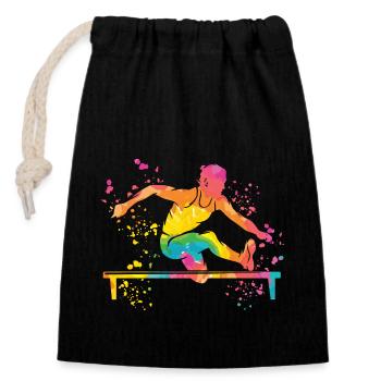 Course de haies Course d’obstacles Courses de haies pour enfants - Sac cadeau en coton avec cordon (14 x 20 cm) - noir - Devant
