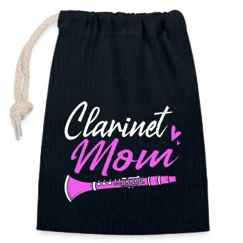 Clarinet - Closable cotton gift bag (14x20cm) - navy - Front