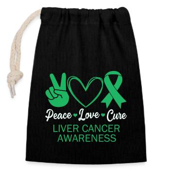 Liver disease - Closable cotton gift bag (14x20cm) - black - Front