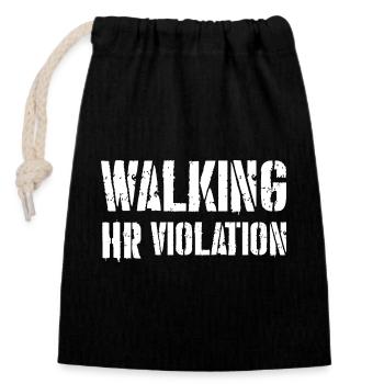 walking hr violation - Verschließbarer Geschenkbeutel aus Baumwolle (14x20cm) - Schwarz - Vorne