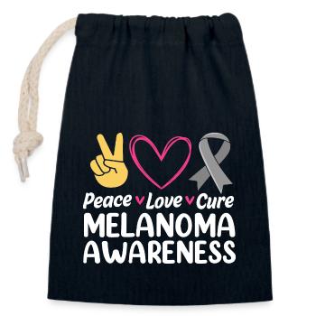 Skin cancer melanoma - Closable cotton gift bag (14x20cm) - navy - Front