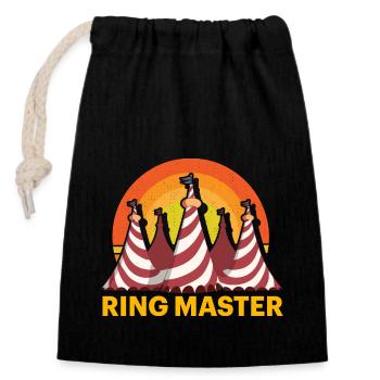 Ring Master - Closable cotton gift bag (14x20cm) - black - Front