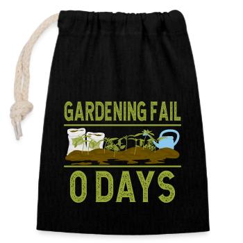 Gardening Fail Plant Lover 0 Days Gardener - Verschließbarer Geschenkbeutel aus Baumwolle (14x20cm) - Schwarz - Vorne