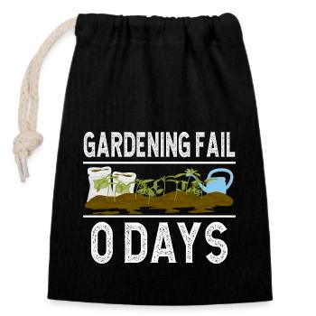 Gardening Fail Plant Lover 0 Days Gardener - Verschließbarer Geschenkbeutel aus Baumwolle (14x20cm) - Schwarz - Vorne