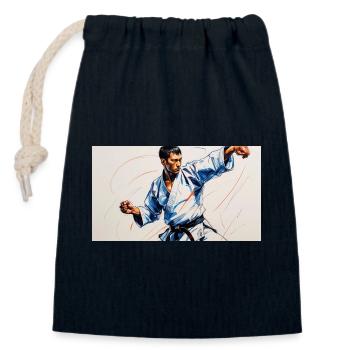 Martial art and Japanese dynamism - Closable cotton gift bag (14x20cm) - navy - Front