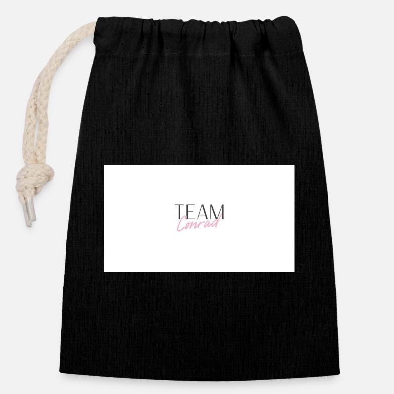 Team Conrad - Closable cotton gift bag (14x20cm) - black