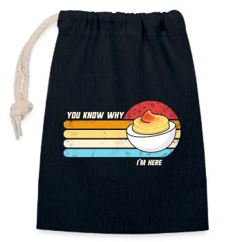 You know why I'm here: Thanksgiving Sink - Closable cotton gift bag (14x20cm) - navy - Front
