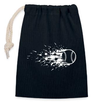 Energetic Baseball Art - Closable cotton gift bag (14x20cm) - navy - Front
