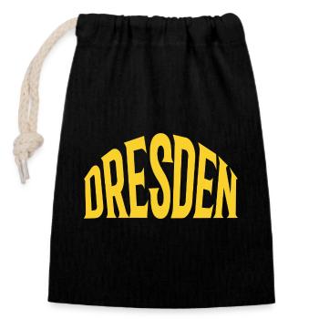 Dresden - Verschließbarer Geschenkbeutel aus Baumwolle (14x20cm) - Schwarz - Vorne