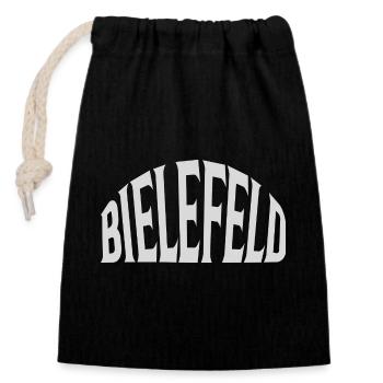 Bielefeld - Verschließbarer Geschenkbeutel aus Baumwolle (14x20cm) - Schwarz - Vorne