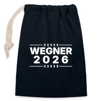 Wegner 2026 - Closable cotton gift bag (14x20cm) - navy - Front