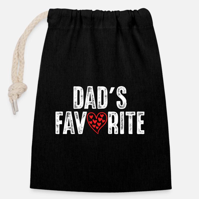 Papas_Lieblings - Sac cadeau en coton avec cordon (14 x 20 cm) - noir