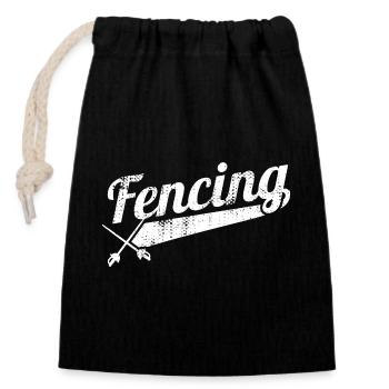 fencing - Closable cotton gift bag (14x20cm) - black - Front