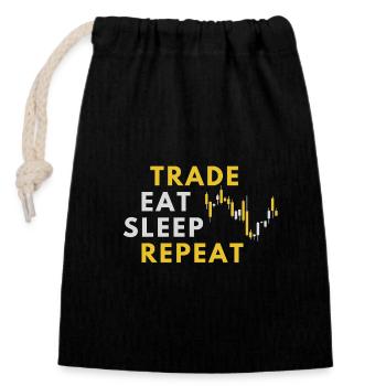 Trader - Trading Börse Aktien - Verschließbarer Geschenkbeutel aus Baumwolle (14x20cm) - Schwarz - Vorne