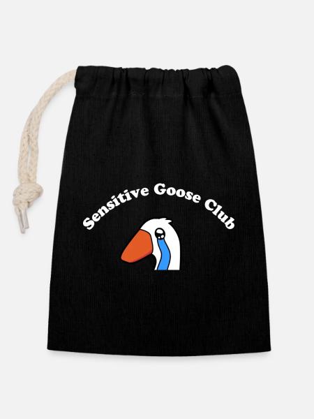 Sensitive Goose Club - Verschließbarer Geschenkbeutel aus Baumwolle (14x20cm) - Schwarz