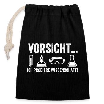 Chemie Humor Shirt für Wissenschaft Fans - Verschließbarer Geschenkbeutel aus Baumwolle (14x20cm) - Schwarz - Vorne