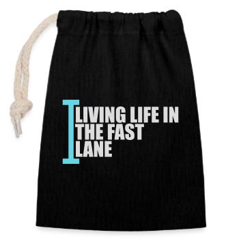 Life In The Fast Lane Float Funny Pool Saying - Closable cotton gift bag (14x20cm) - black - Front